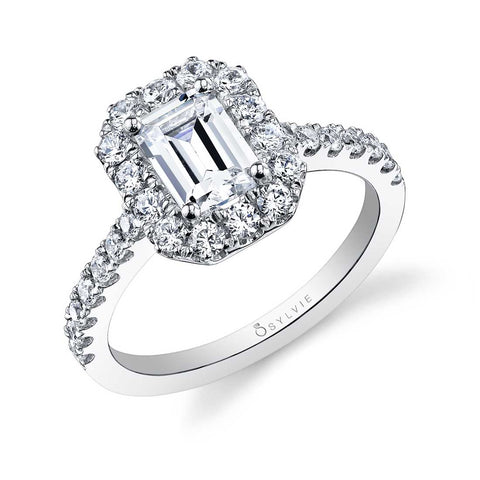 Emerald Cut Engagement Ring With Halo S1199-EM - Chalmers Jewelers