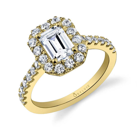 Emerald Cut Engagement Ring With Halo S1199-EM - Chalmers Jewelers