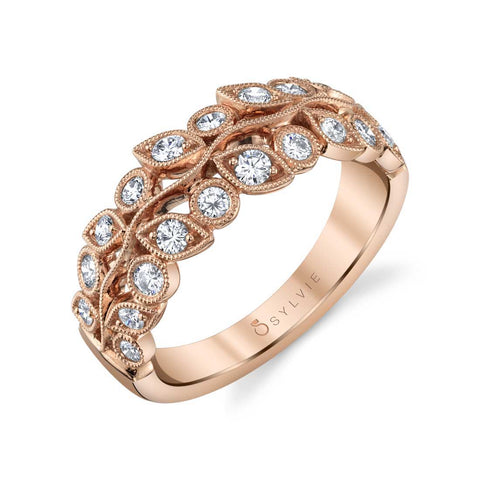 Sylvie Stackable Floral Wedding Band - B0029 - Chalmers Jewelers