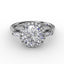 Fana Vintage Round Halo Engagement Ring With Tapered Baguettes 3278