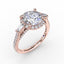 Fana Vintage Round Halo Engagement Ring With Tapered Baguettes 3278