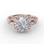 Fana Vintage Round Halo Engagement Ring With Tapered Baguettes 3278