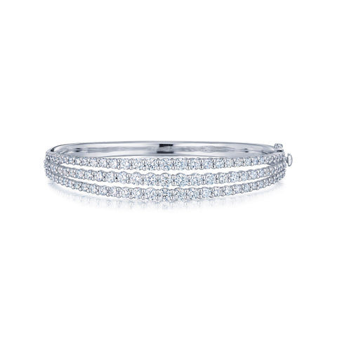 KWIAT Three Row Bangle with Diamonds in 18k White Gold B-19529-0-DIA-18KW