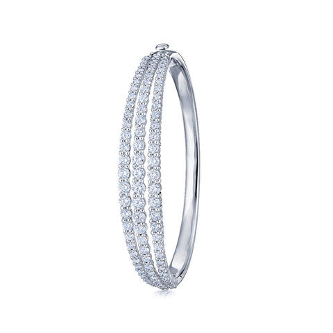 KWIAT Three Row Bangle with Diamonds in 18k White Gold B-19529-0-DIA-18KW