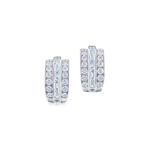 KWIAT Cascade Linear Huggie Earrings with Diamonds E-2509-0-DIA-18KW