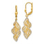 Leslie's 14K w/White Rhodium Textured Leverback Earrings LE668