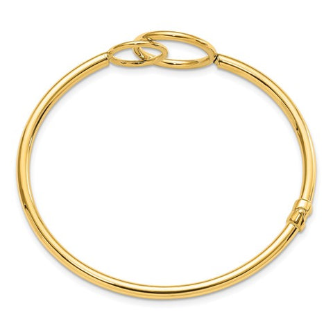 14k Yellow Gold Double Circle Hinge Bangle LF1636