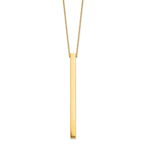 Leslie's 14K Polished Bar 2in ext. 16" Necklace LF845