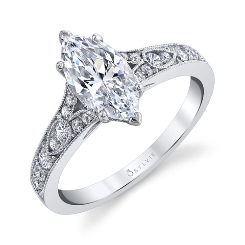 Sylvie Marquise Vintage Engagement Ring S1389 - MQ