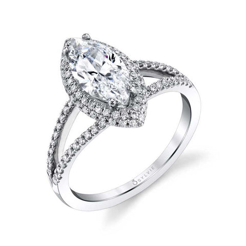 Marquise Shaped Engagement Ring With Split Shank SY289-MQ - Chalmers Jewelers