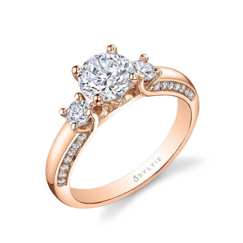 Modern Three Stone Engagement Ring SY954 - Chalmers Jewelers