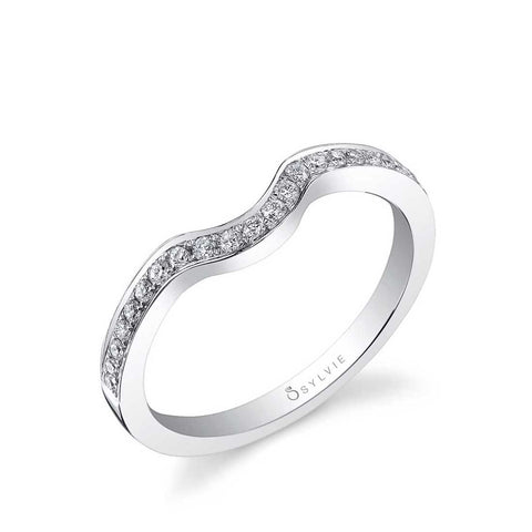 Modern Curved Wedding Band BSY911 - Chalmers Jewelers