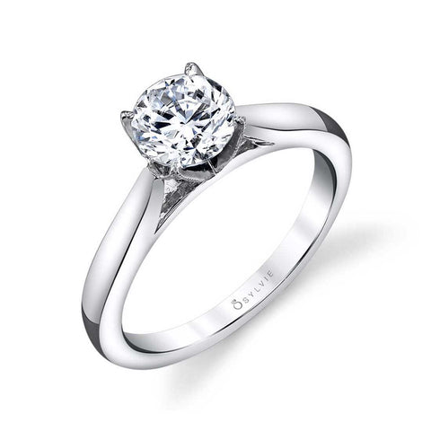 Modern Solitaire Engagement Ring S1300 - Chalmers Jewelers