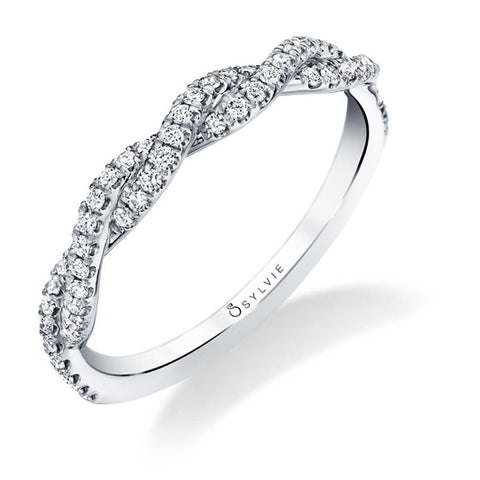 Modern Spiral Wedding Band BS1523-WG - Chalmers Jewelers