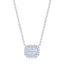 KWIAT Sunburst Emerald Cut Diamond Pendant with Halo N-9887