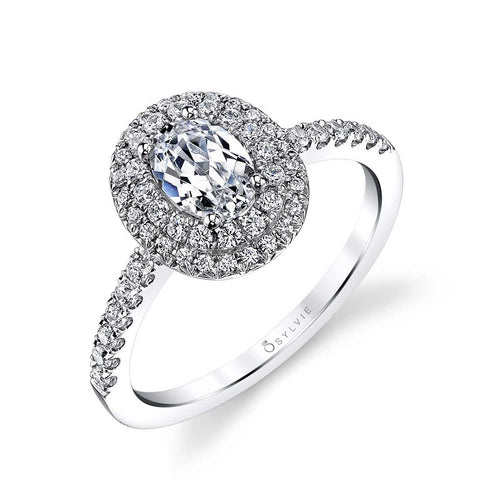 Oval Shaped Double Halo Engagement Ring S1086-OV - Chalmers Jewelers