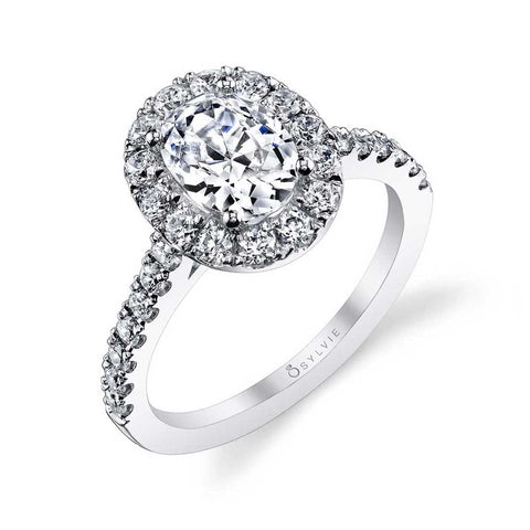 Oval Engagement Ring With Halo S1199-OV - Chalmers Jewelers