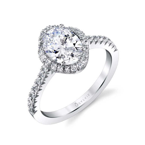 Oval Engagement Ring With Halo S1805 - Chalmers Jewelers