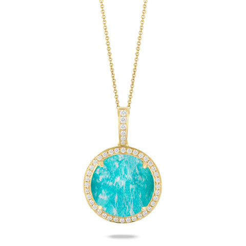 Amazonite and Diamond Pendant - Chalmers Jewelers