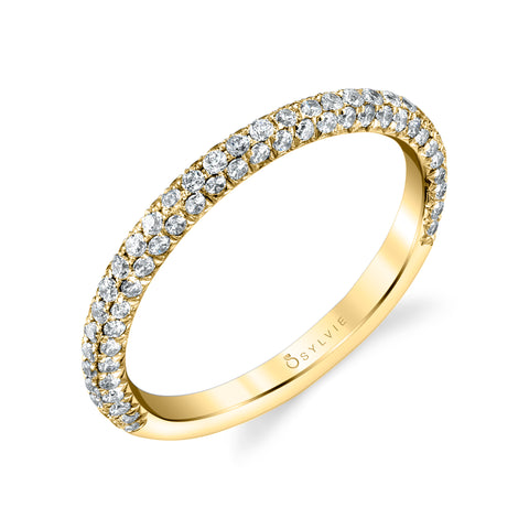 Sylvie Wedding Band With Pave Diamonds BS1633