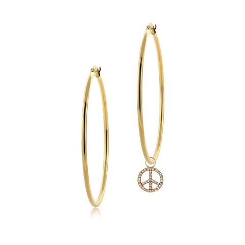 Diamond Peace Sign Charm