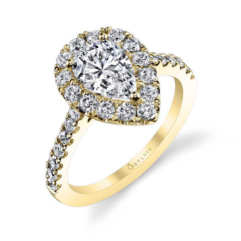 Pear Shaped Engagement Ring With Halo S1199-PS - Chalmers Jewelers