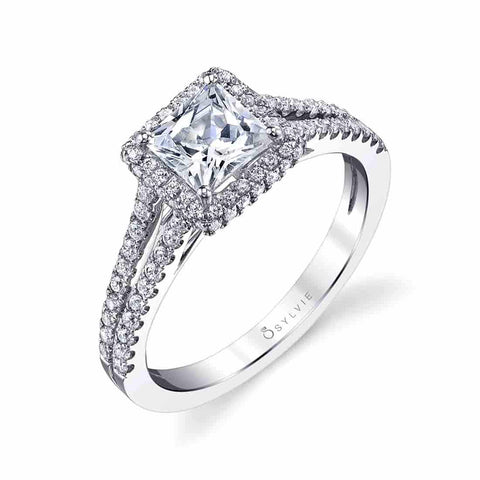 Princess Cut Split Shank Engagement Ring SY175 - Chalmers Jewelers