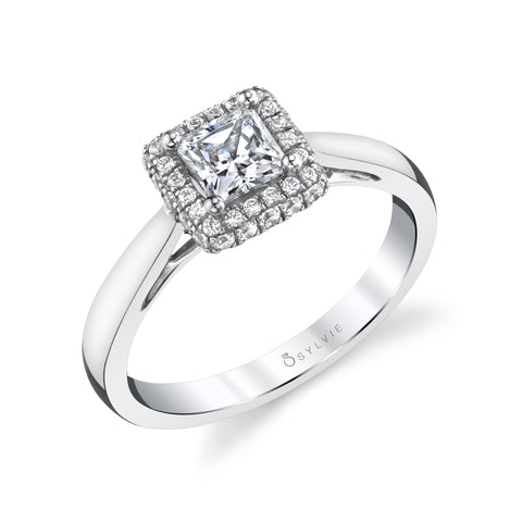 Princess Cut Engagement Ring With Halo SY718-PR - Chalmers Jewelers