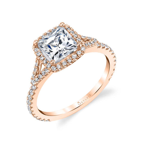 Princess Cut Halo Engagement Ring SY595 - Chalmers Jewelers