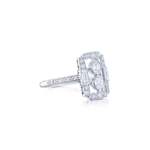 KWIAT Rectangular Ring with Diamonds R-28104-0-DIA-18KW