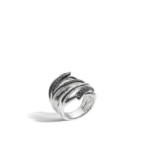 Bamboo Ring with Black Sapphire - Chalmers Jewelers