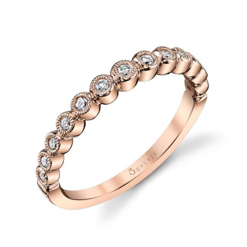 Sylvie Bezel Set Stackable Wedding Band - B0012 - Chalmers Jewelers