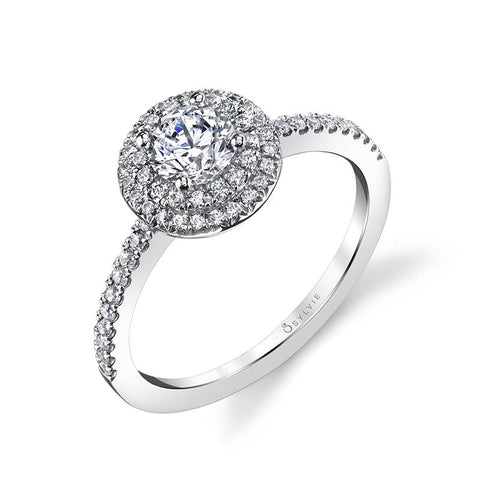 Petite Double Halo Engagement Ring S1086 - Chalmers Jewelers