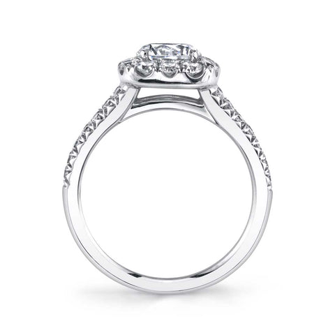 Split Shank Engagement Ring With Cushion Cut Halo S1358 - Chalmers Jewelers