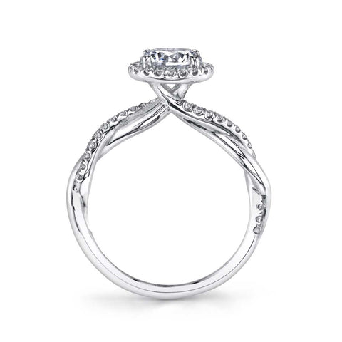 Sylvie Modern Oval Engagement Ring With Halo S1724 - OV