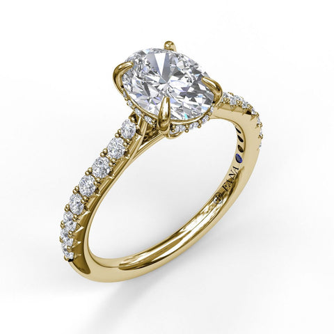 Classic Oval Cut Solitaire With Hidden Halo 3025 - Chalmers Jewelers