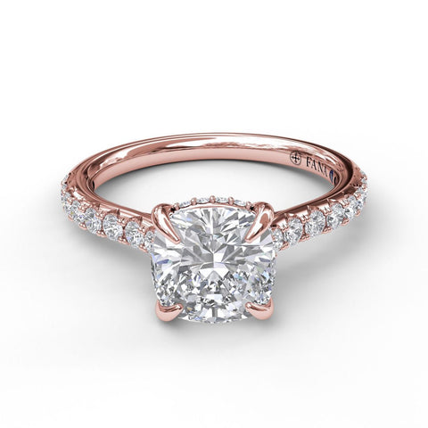 Classic Cushion Cut Solitaire With Hidden Halo 3026 - Chalmers Jewelers