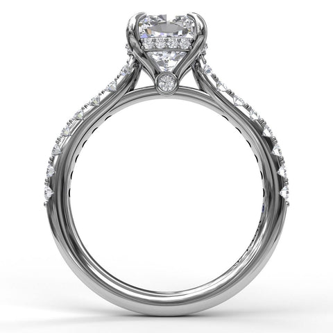 Classic Cushion Cut Solitaire With Hidden Halo 3026 - Chalmers Jewelers