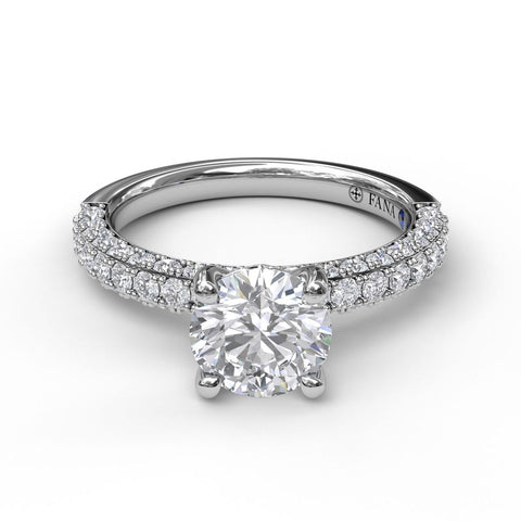 Diamond-Encrusted Engagement Ring 3033 - Chalmers Jewelers