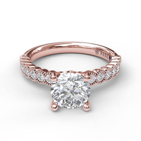 Diamond Engagement Ring with a Delicate Milgrain Edge 3037 - Chalmers Jewelers