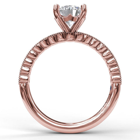 Diamond Engagement Ring with a Delicate Milgrain Edge 3037 - Chalmers Jewelers