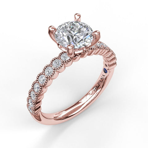 Diamond Engagement Ring with a Delicate Milgrain Edge 3037 - Chalmers Jewelers