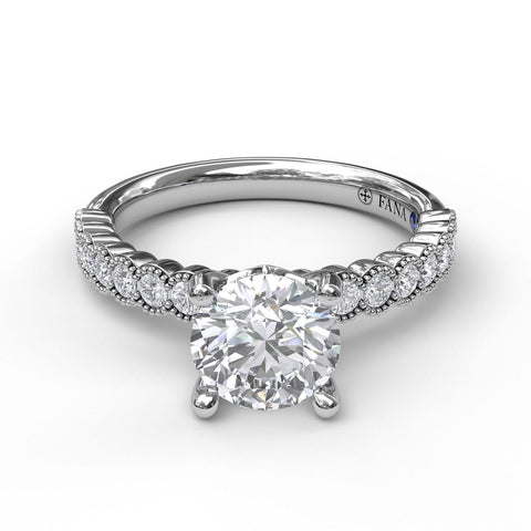 Diamond Engagement Ring with a Delicate Milgrain Edge 3037 - Chalmers Jewelers