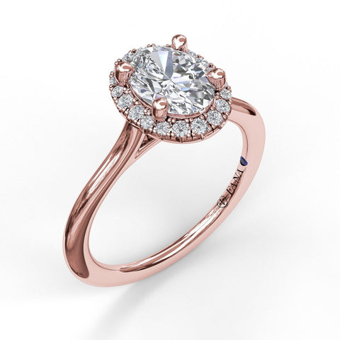 Oval Cut Halo Engagement Ring 3043 - Chalmers Jewelers