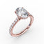 Fana Classic Oval Diamond Solitaire Engagement Ring With Hidden Pavé Halo 3241