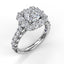 Large Diamond Cushion Halo Engagement Ring 3459 - Chalmers Jewelers