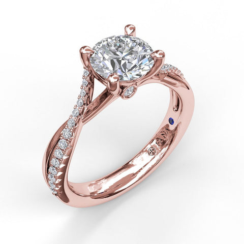 Alternating Diamond Twist Engagement Ring 3477 - Chalmers Jewelers