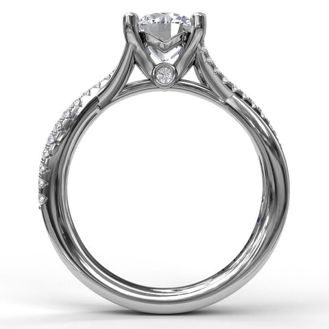 Alternating Diamond Twist Engagement Ring 3477 - Chalmers Jewelers