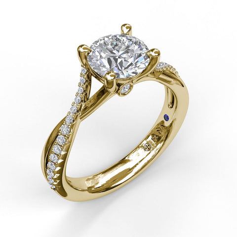 Alternating Diamond Twist Engagement Ring 3477 - Chalmers Jewelers