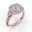 Floral Halo With Diamond Accents Engagement Ring 3563 - Chalmers Jewelers